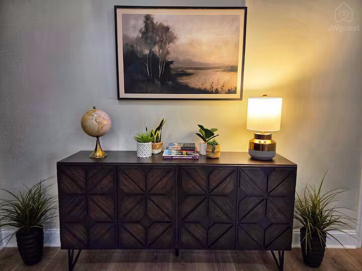 Enjoy games and books provided in this cabinet. — New Modern 1 Bdr Apt 20 minutes from Atl airport, Sharpsburg, Georgia