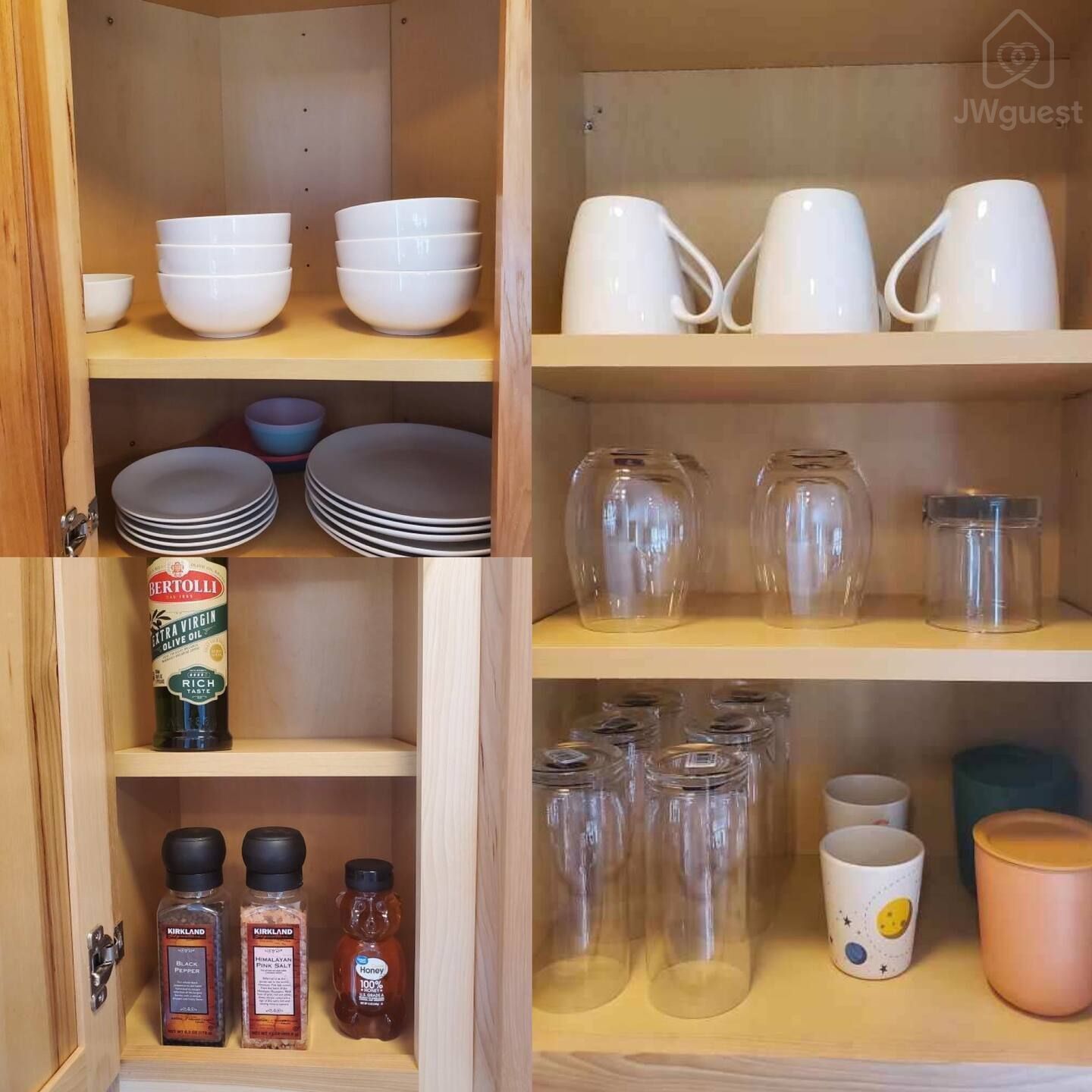 Cups, dishes for adults and some for the little ones. — Tiny home with Mountain View, Sequim, Washington