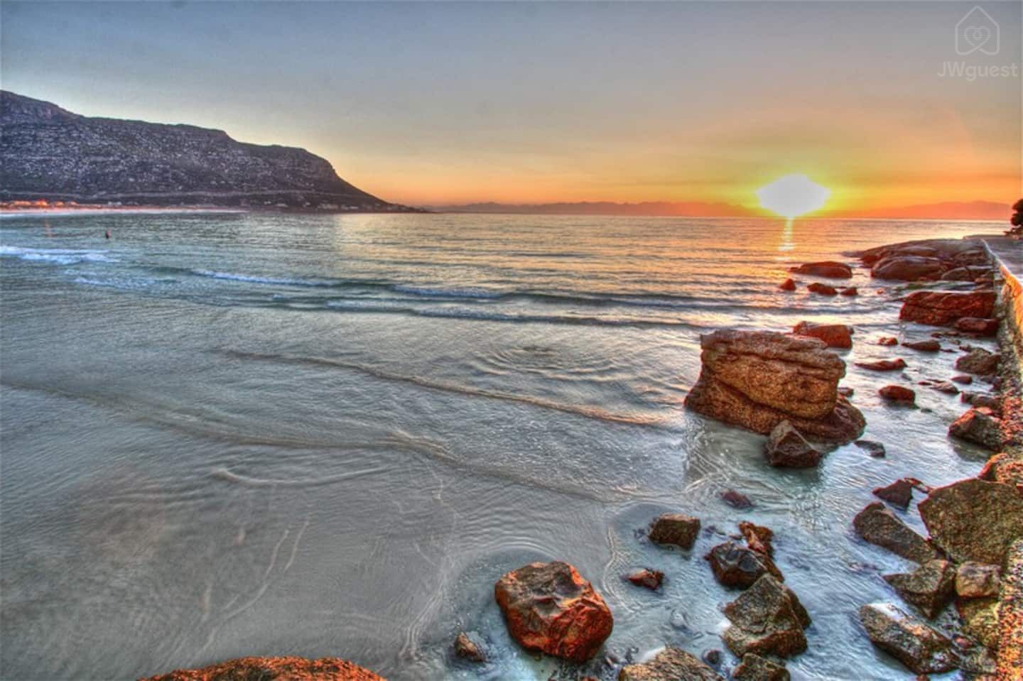 Sunrise at Fish Hoek beach — Wonderful Studio Apartment between 2 Oceans #2, Cape Town, Western Cape
