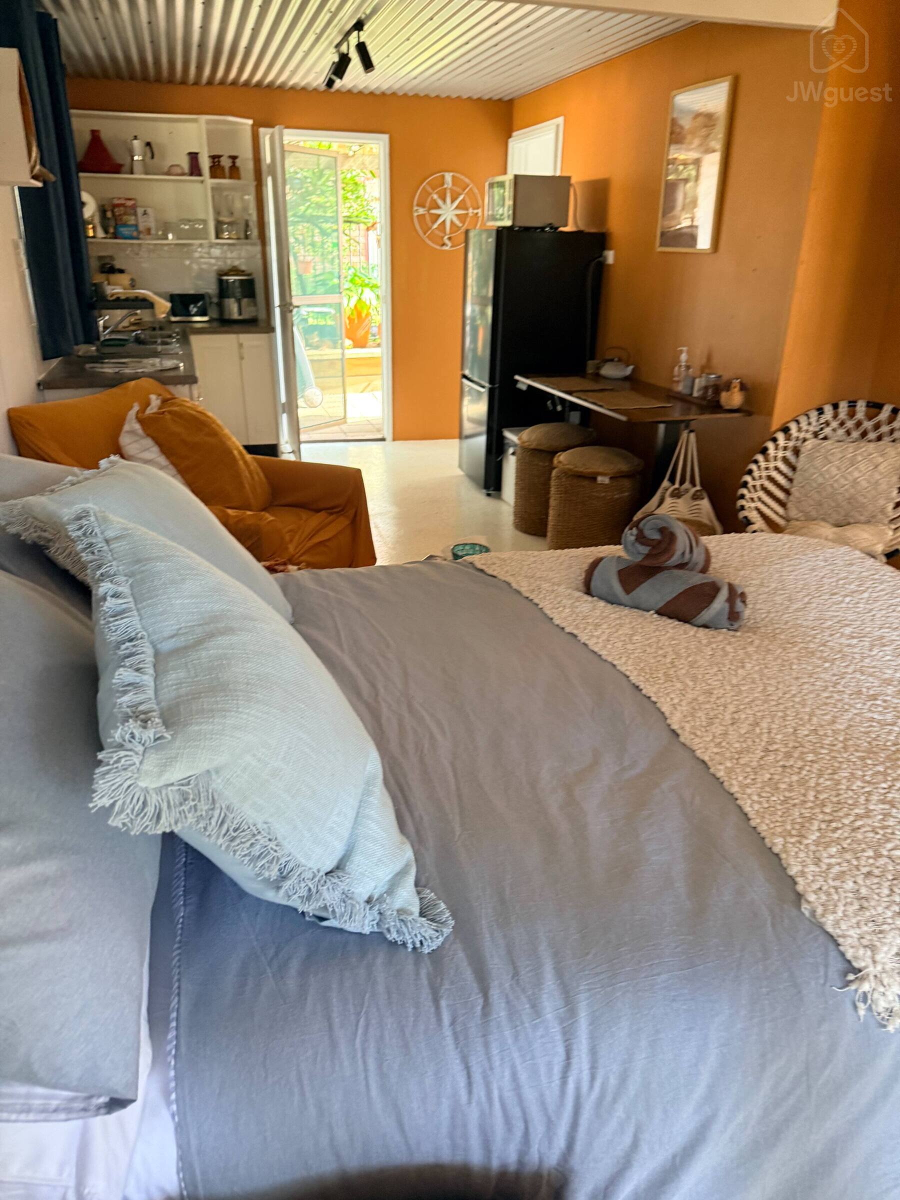 Sofa bed made up