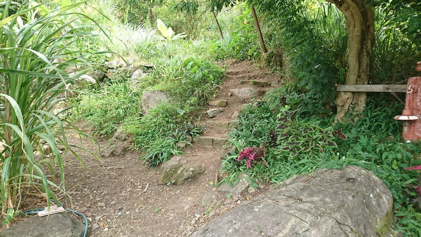Steps in entrance to the garden path — Sunrising Breeze at Grand Bay Dominica, Saint Patrick Parish