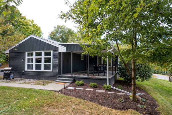 Back of home with covered patio — Balm Villa - 2 King En Suites and 1 Queen, Newburgh, New York