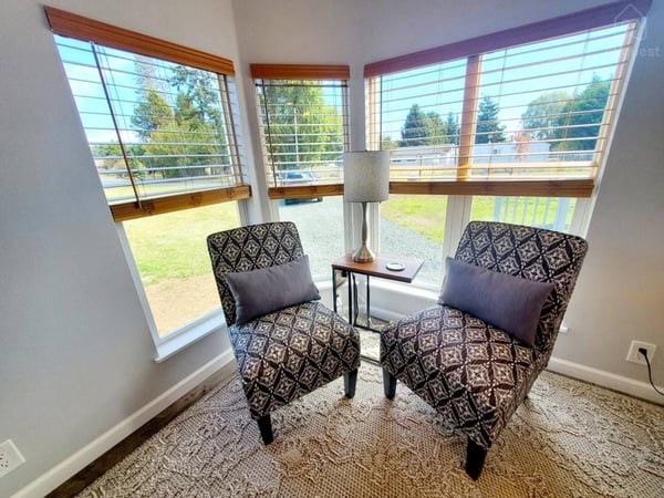 Added seating area for everyone — Tiny home with Mountain View, Sequim, Washington