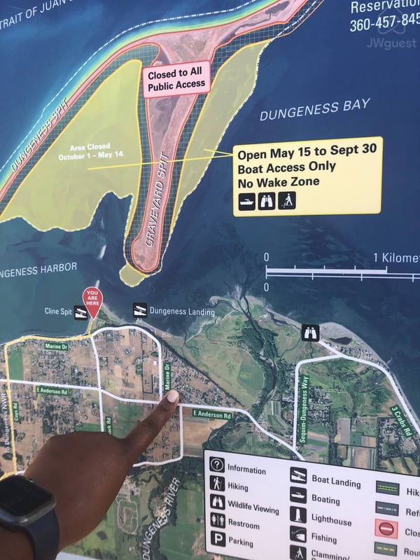 Our location on the Dungeness map of the area. — Tiny home with Mountain View, Sequim, Washington