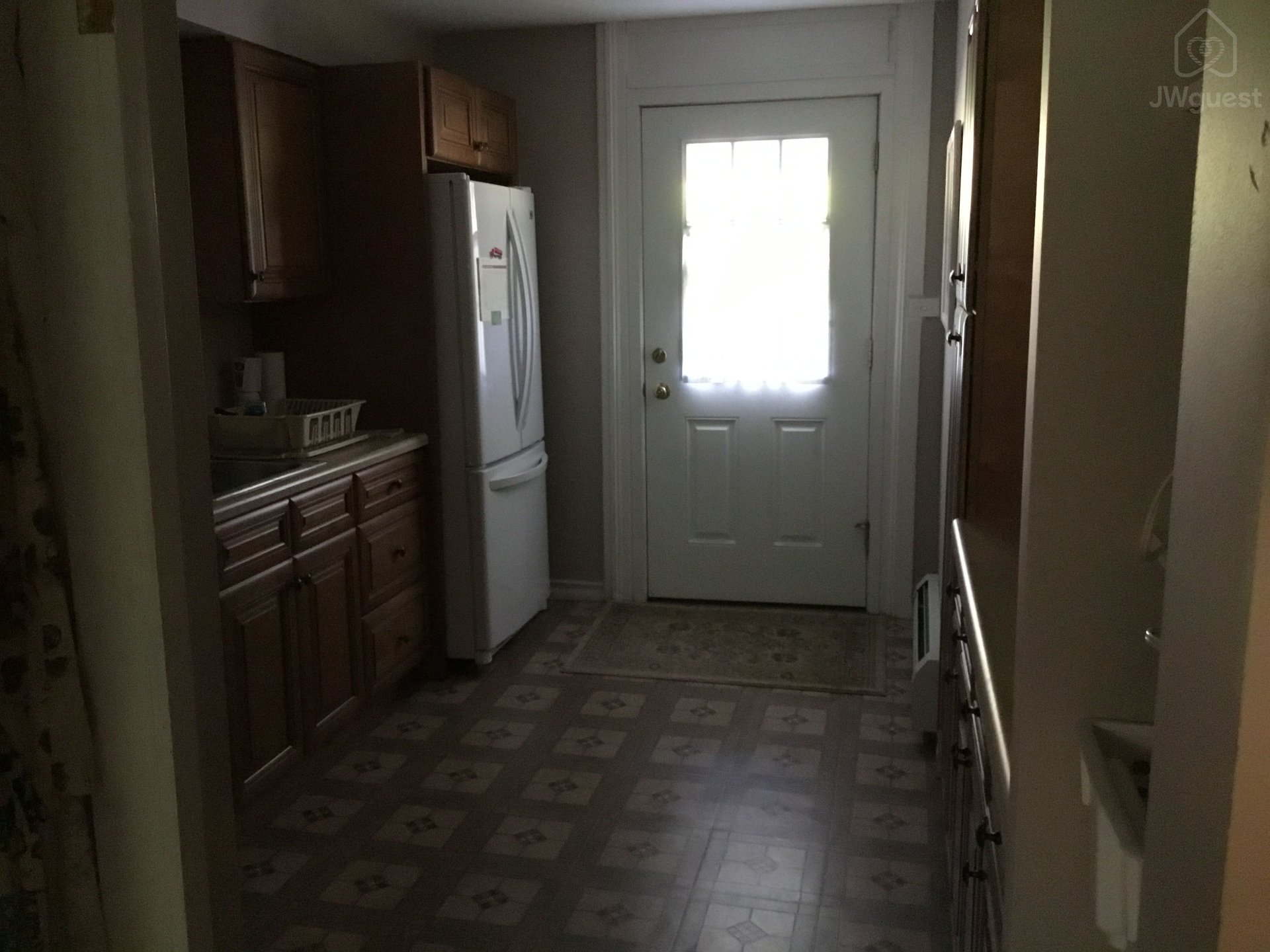Galley kitchen from dining r — Rooms on the River Free Parking Wi-Fi, South Lee, Massachusetts