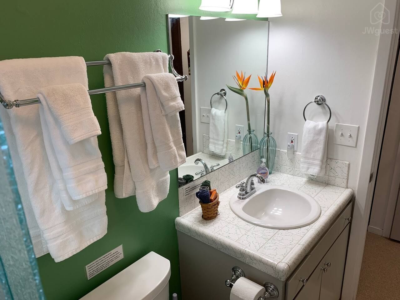 Very clean full bathroom — Wooded Quiet Secluded South Lake Tahoe Chalet, South Lake Tahoe, California