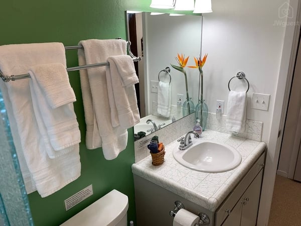 Very clean full bathroom — Wooded Quiet Secluded South Lake Tahoe Chalet, South Lake Tahoe, California