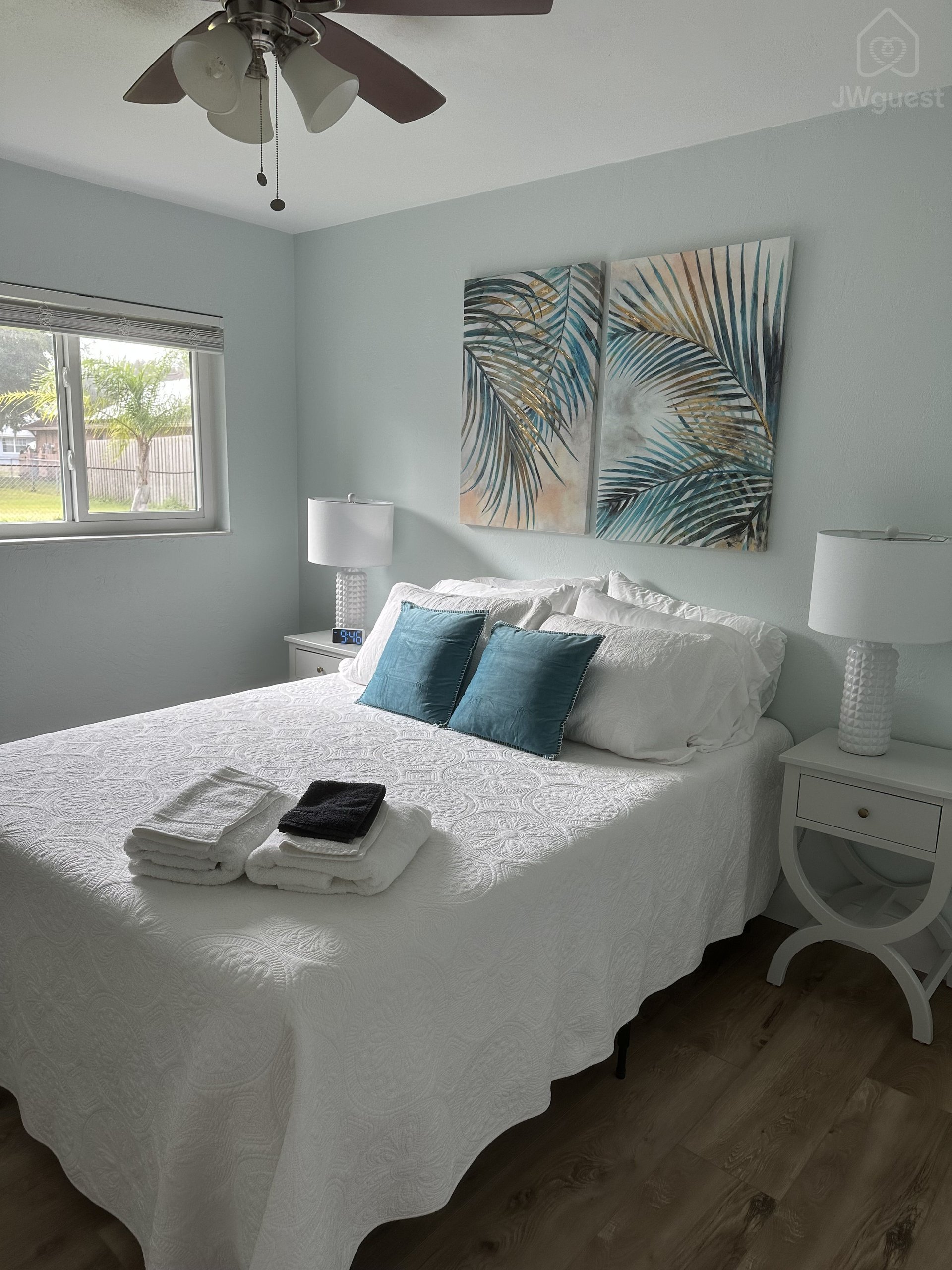 Queen Back Bedroom — 2 Miles from SKE -Charming Coastal Home in Palm Coast, Flagler County, Florida
