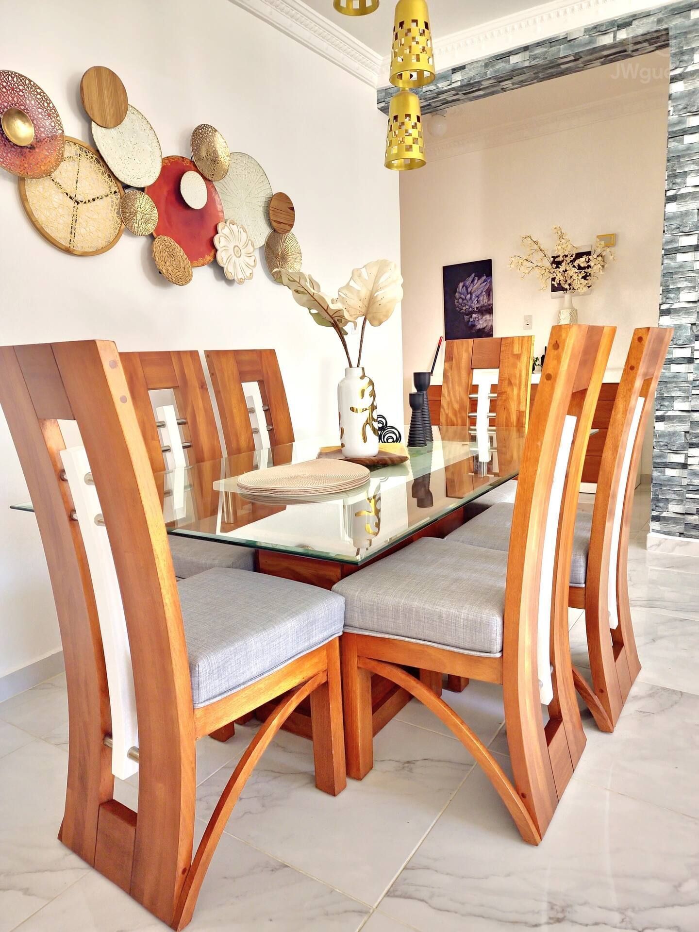 Modern 6-chair dining room — 3 Bedroom retreat balconies free parking air conditioned, Puerto Plata, Puerto Plata