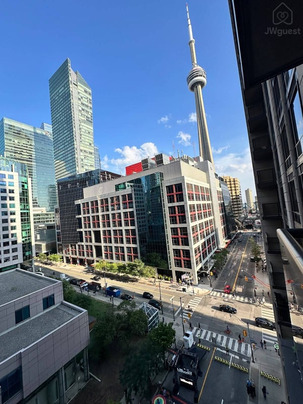 Beautiful downtown Toronto views right from the balcony — Downtown Toronto Stay | Steps from CN Tower & King West, Toronto, Ontario