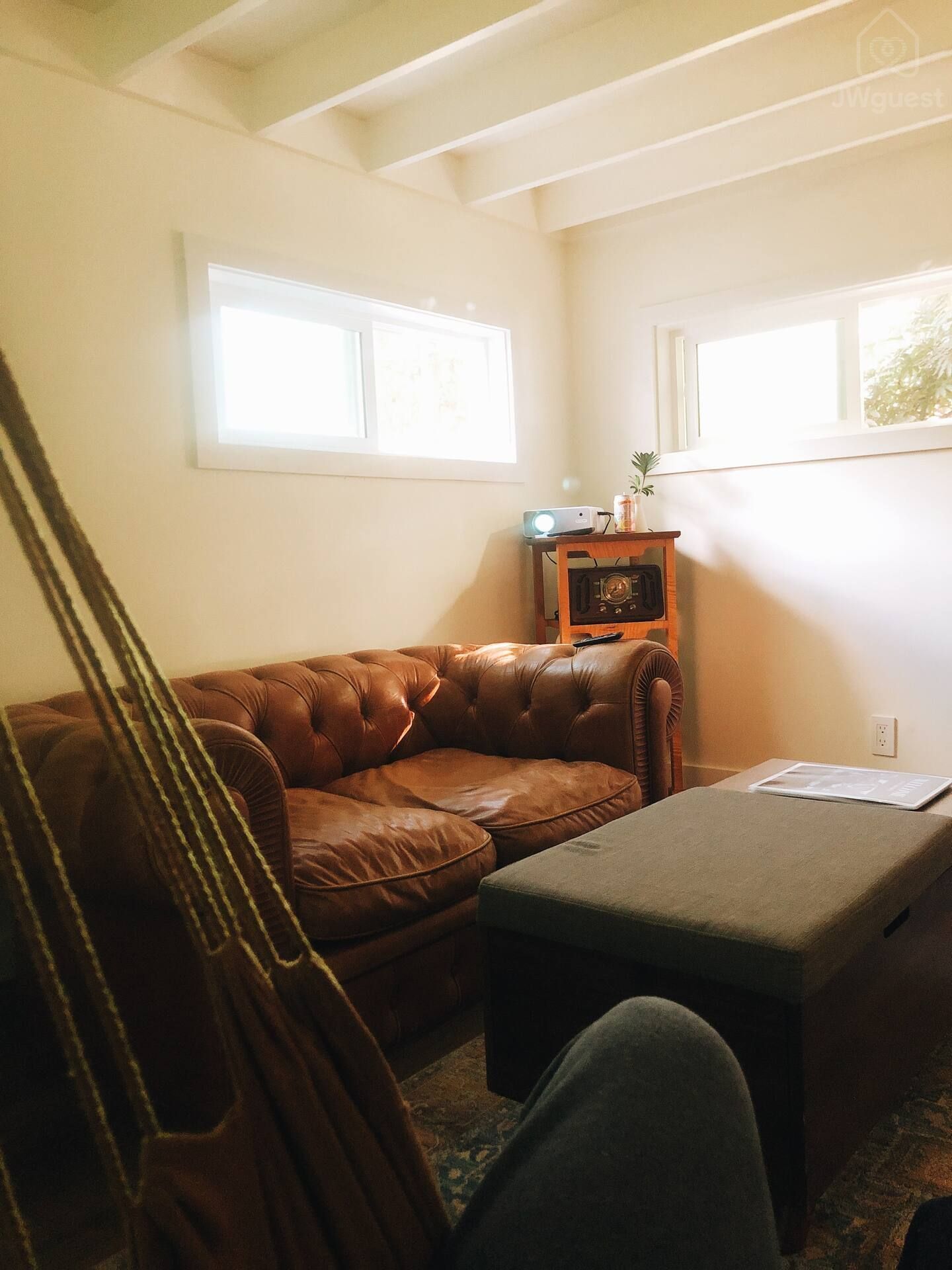 POV: Relaxing in the swinging hammock chair enjoying your favorite island playlist — Elevated Jungle Treehouse with Loft BR, Mililani, Hawaii