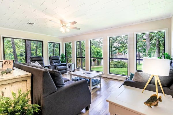 Living area/View — Eden Cove Toledo Bend 4 kayaks Mid-lake Sleeps 16, Many, Louisiana