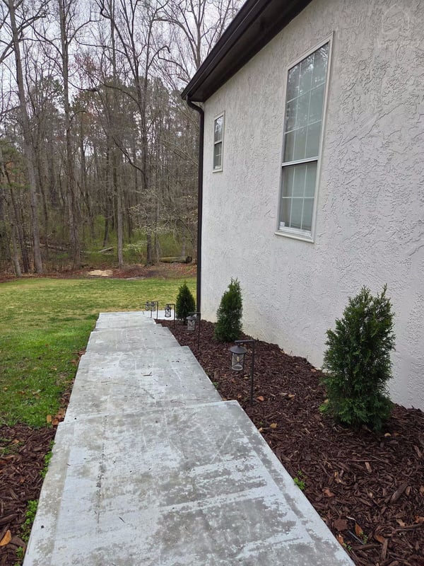 Stairs next to house. Follow these around to the private back yard to enter apartment. — New Modern 1 Bdr Apt 20 minutes from Atl airport, Sharpsburg, Georgia