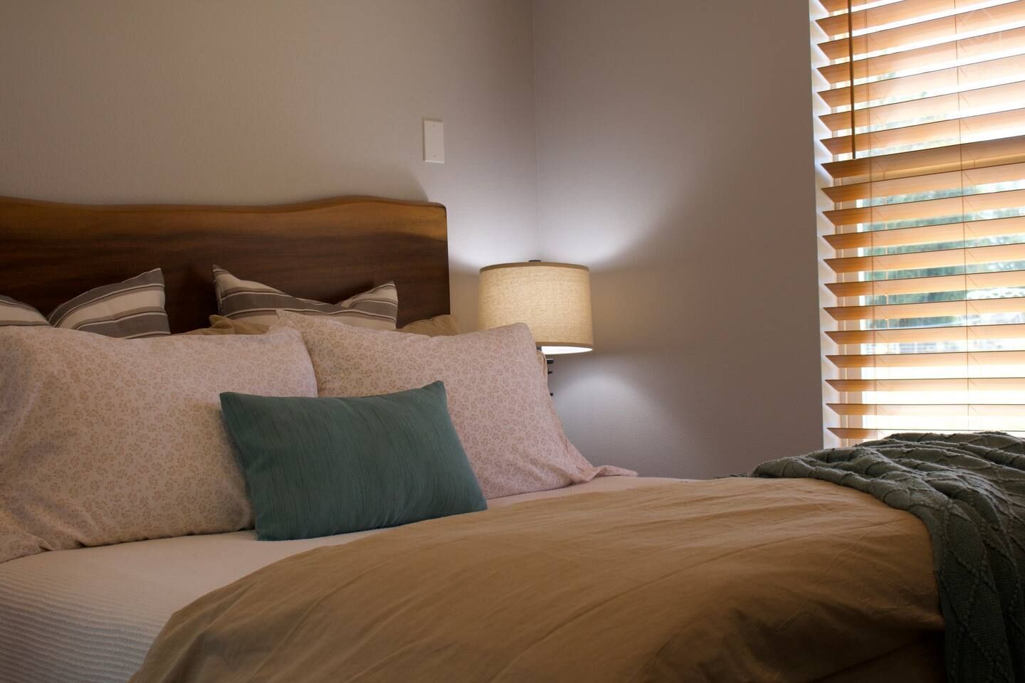 Cozy bedroom — Tiny home with Mountain View, Sequim, Washington