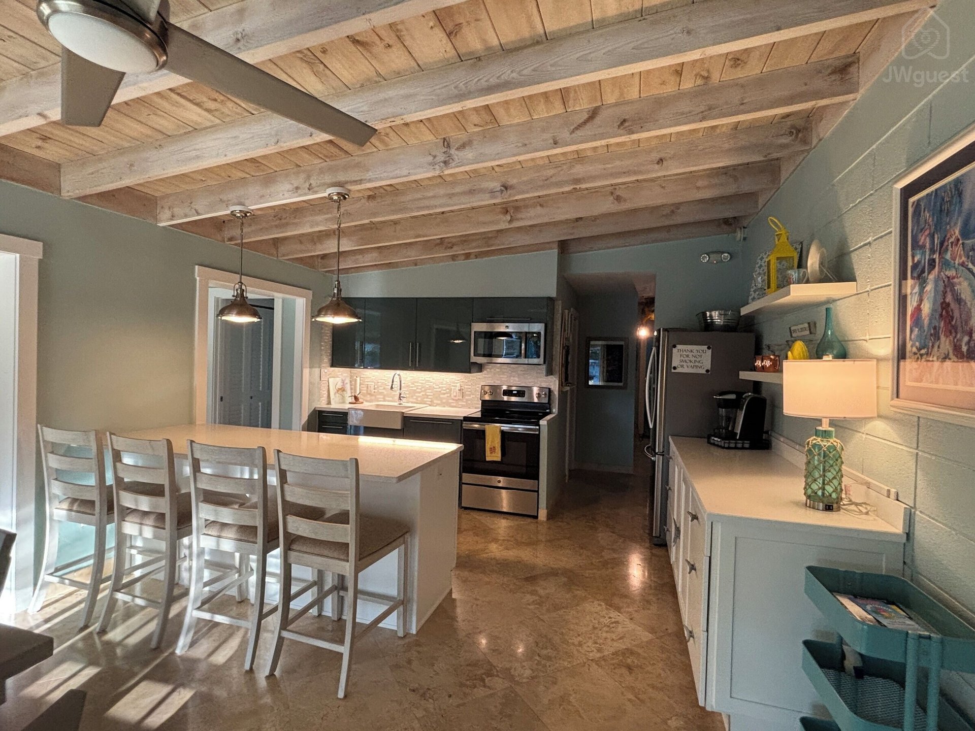Private kitchen — Waterfront 3BR 3BA with 37 ft Dock Tiki Hut Access to Club Pool, Key Colony Beach, Florida