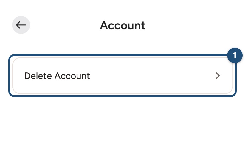 Elimina Account nell'app Android