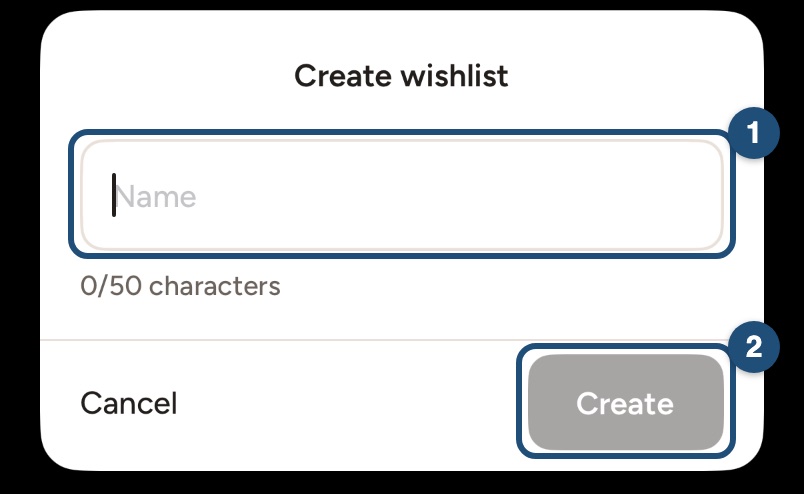 Create wishlist in the iOS app
