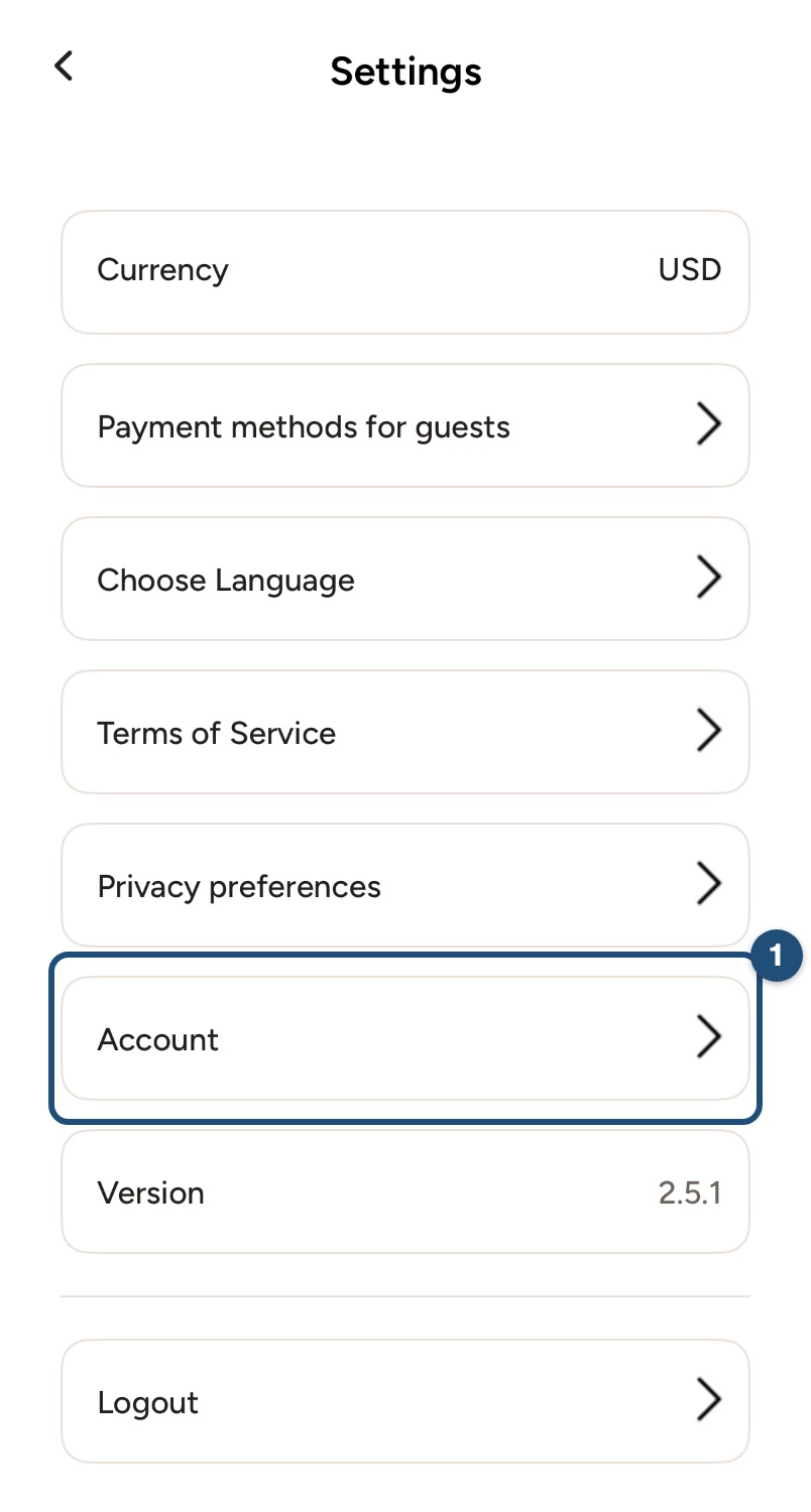 Impostazioni nell'app iOS
