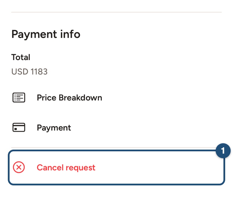 Cancel a trip in the iOS app
