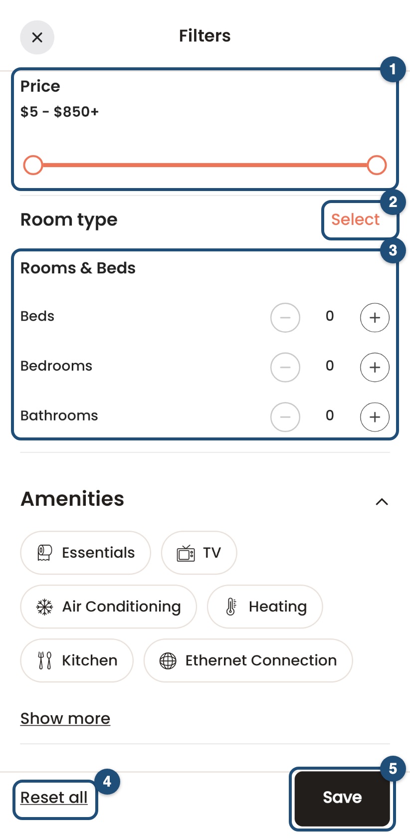 Filters in the Android app