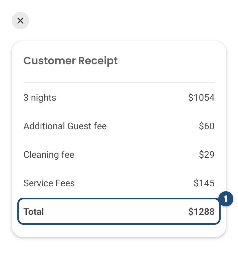 Customer Receipt in the Android app