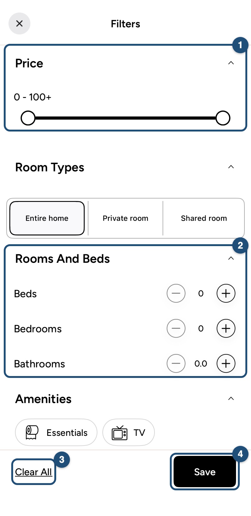 Filters in the iOS app