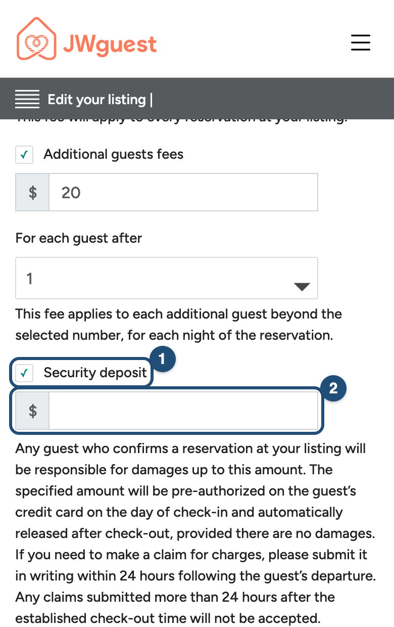 Security deposit on a phone