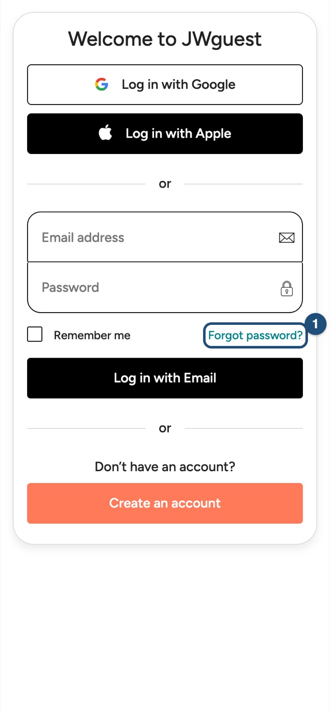 Log in on a phone