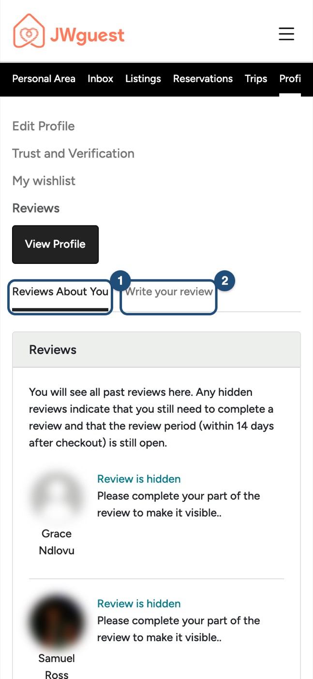 Reviews on a phone