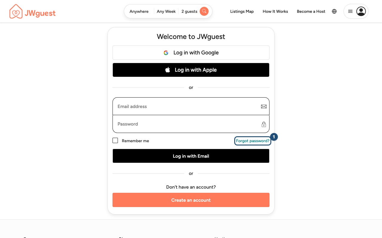 Log in — Forgot password
