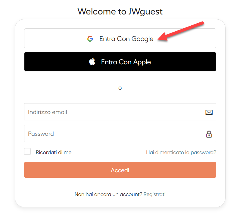 Accedi al tuo account