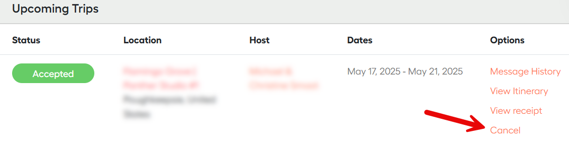 Cancel your booking